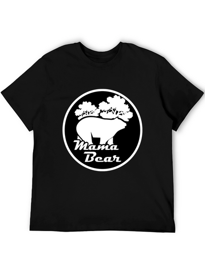 Mama Bear Graphic Tee - Black Cotton Shirt