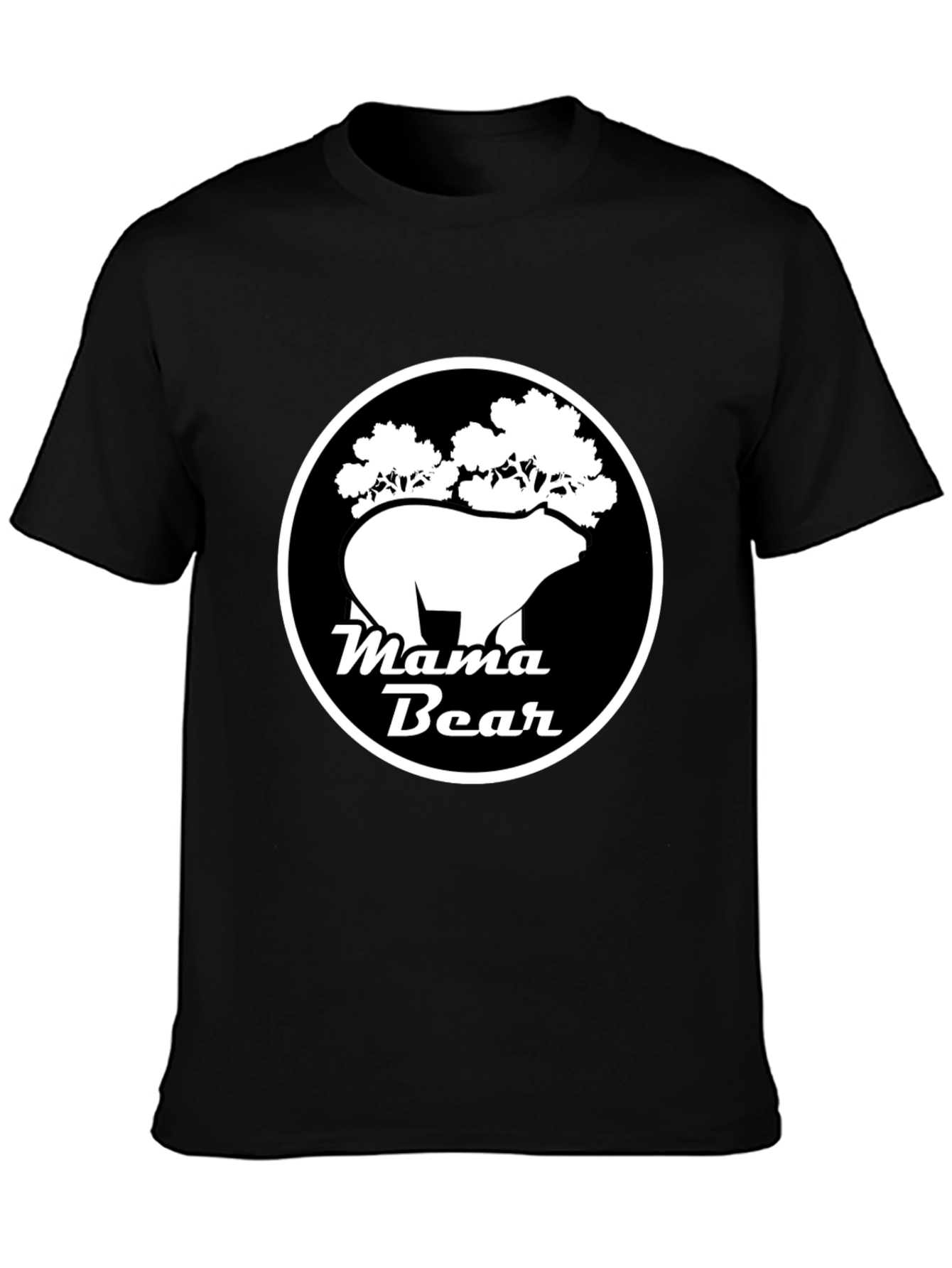 Mama Bear Graphic Tee - Black Cotton Shirt