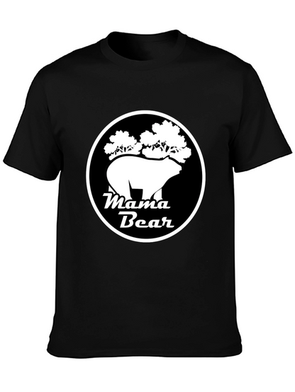 Mama Bear Graphic Tee - Black Cotton Shirt