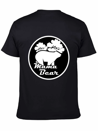 Mama Bear Graphic Tee - Black Cotton Shirt