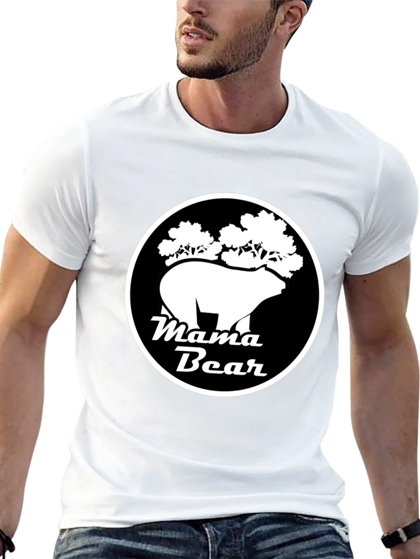 Mama Bear Graphic Tee - Black Cotton Shirt