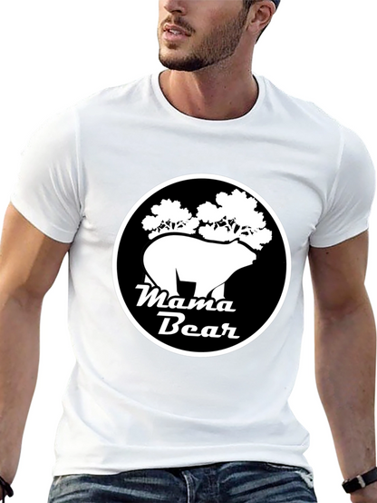 Mama Bear Graphic Tee - Black Cotton Shirt