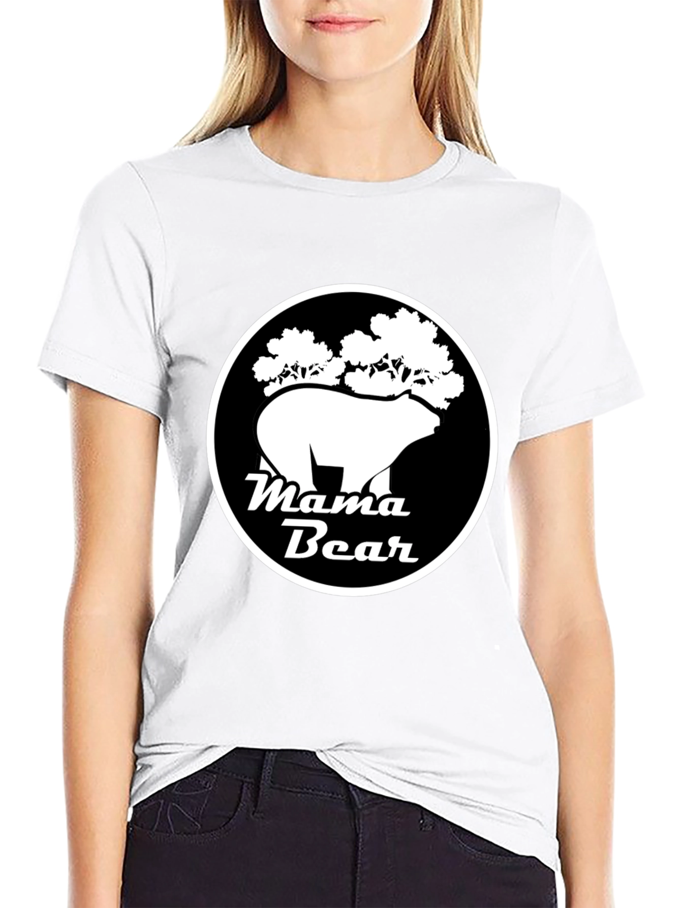 Mama Bear Graphic Tee - Black Cotton Shirt