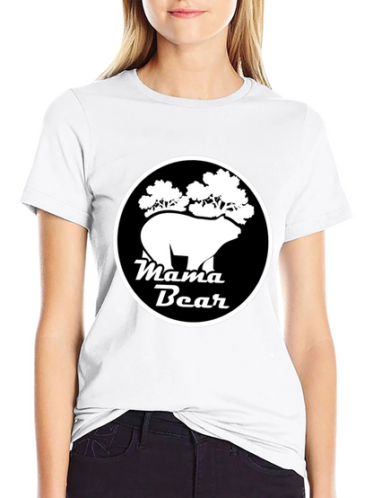 Mama Bear Graphic Tee - Black Cotton Shirt