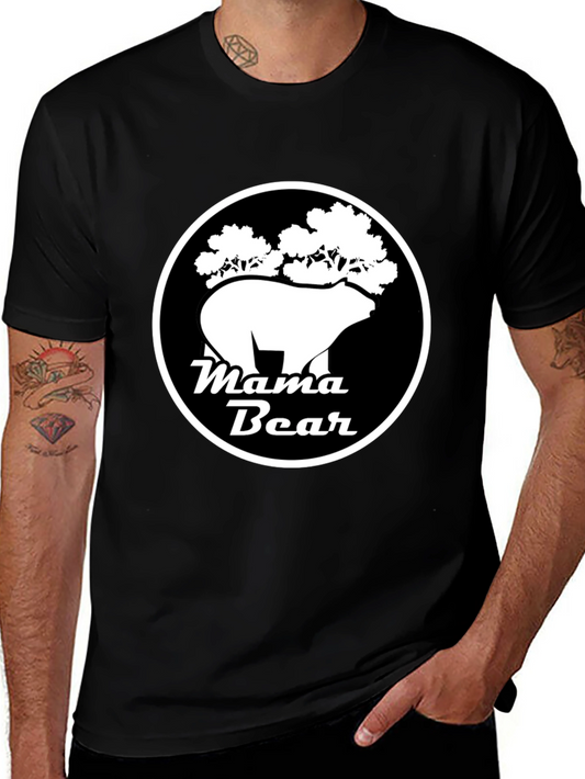 Mama Bear Graphic Tee - Black Cotton Shirt