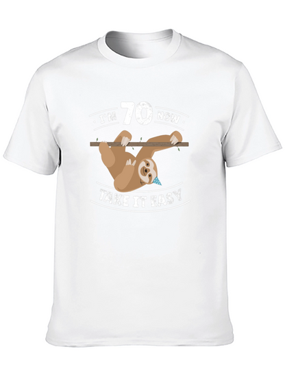 Im 70 Now Take It Easy Sloth Graphic Tee