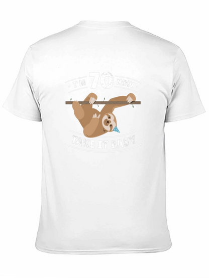 Im 70 Now Take It Easy Sloth Graphic Tee