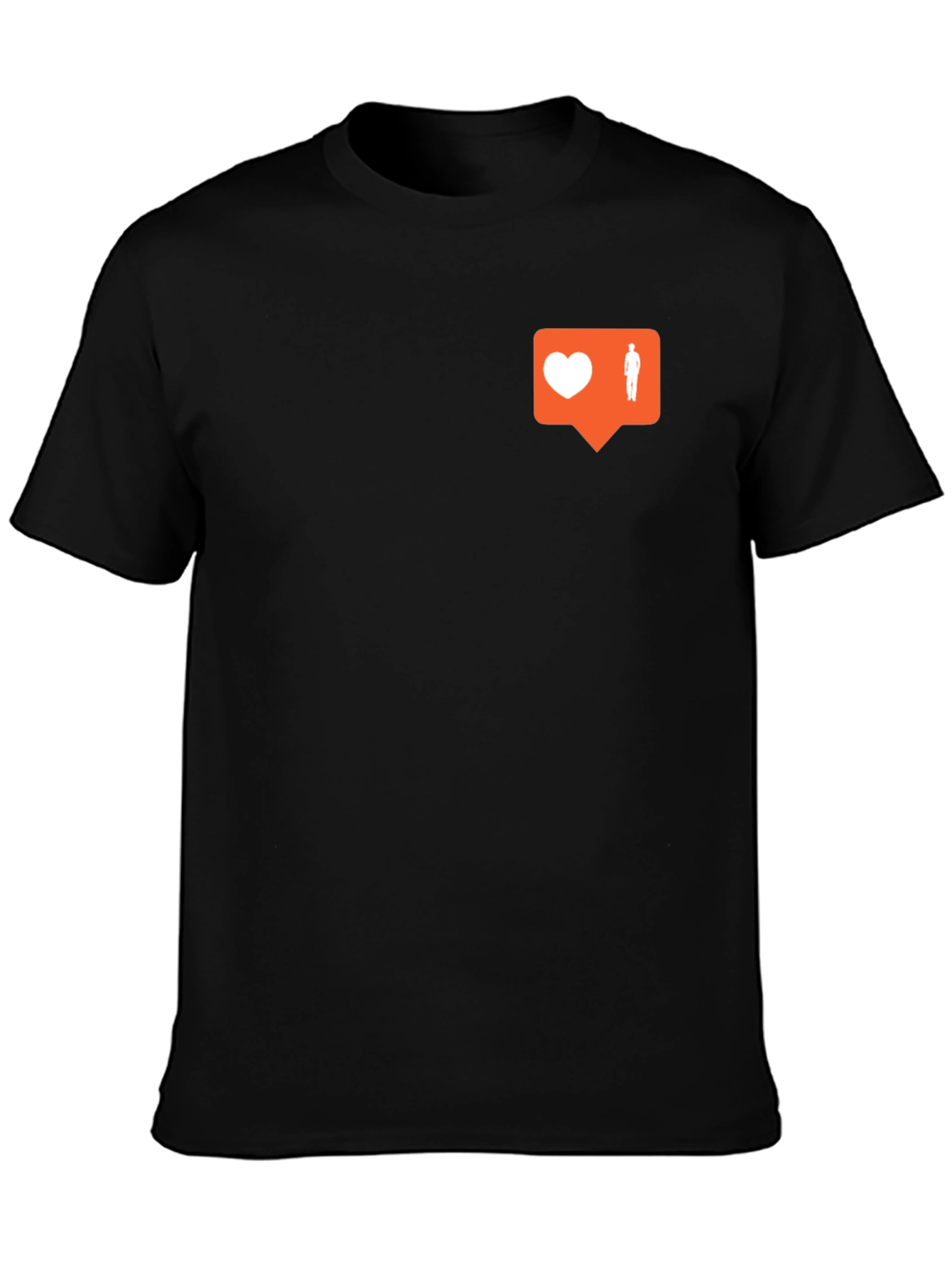 Trendy Black Tee with Social Media Icon