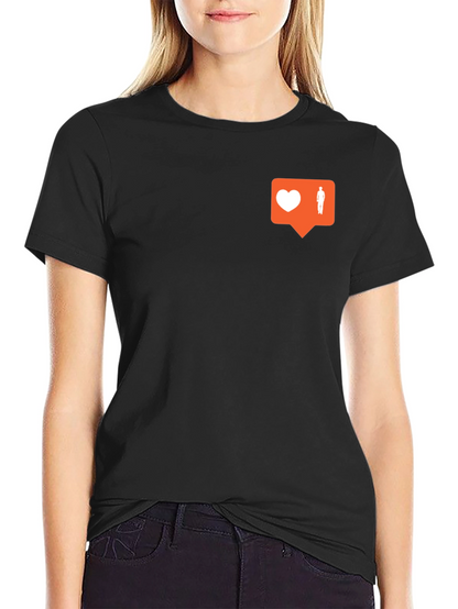 Trendy Black Tee with Social Media Icon