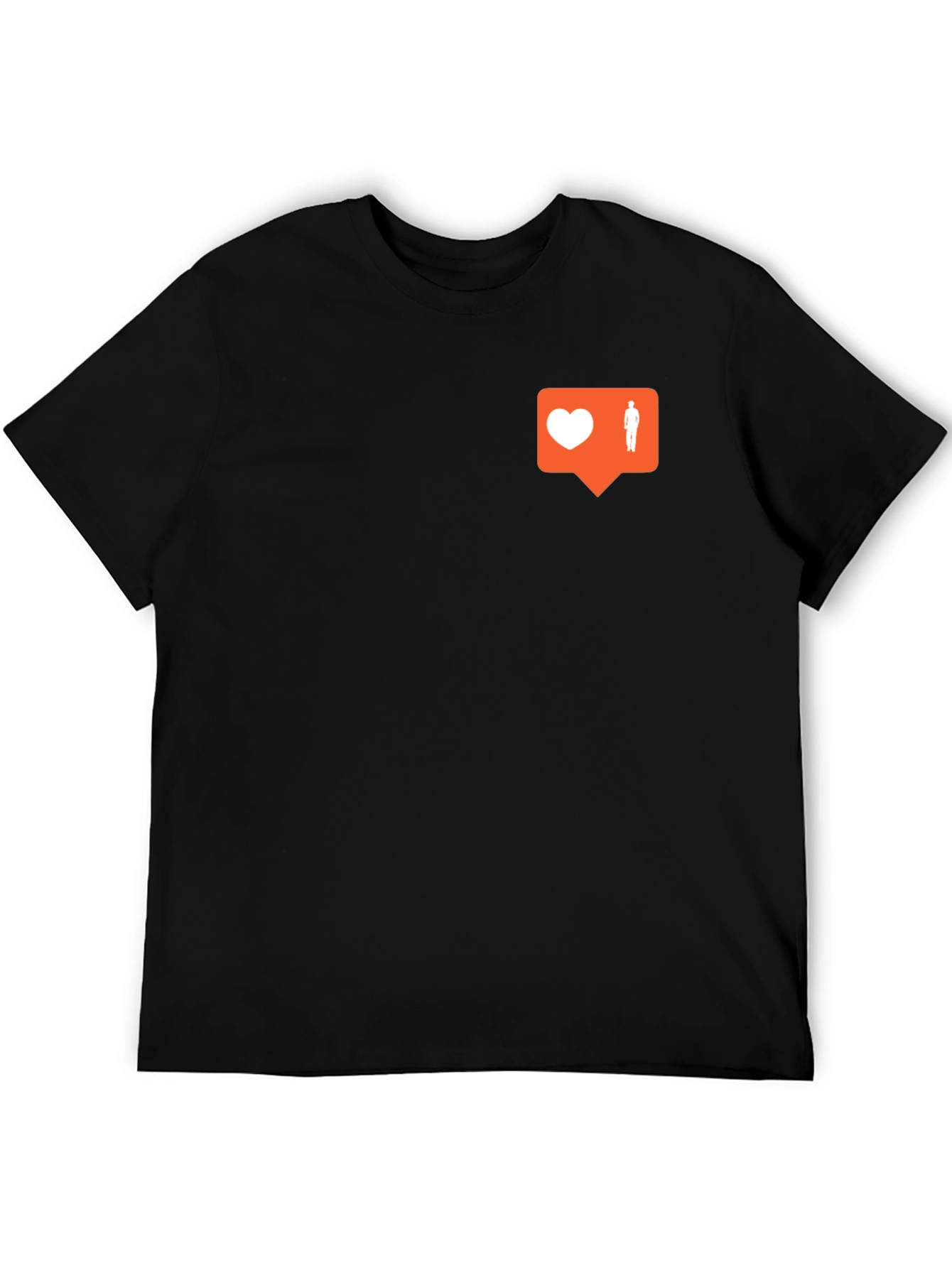 Trendy Black Tee with Social Media Icon