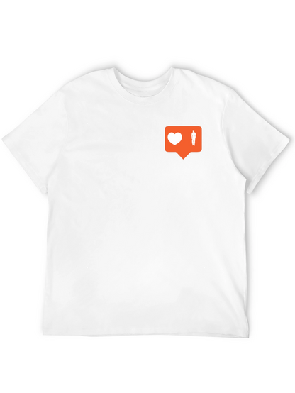Trendy Black Tee with Social Media Icon