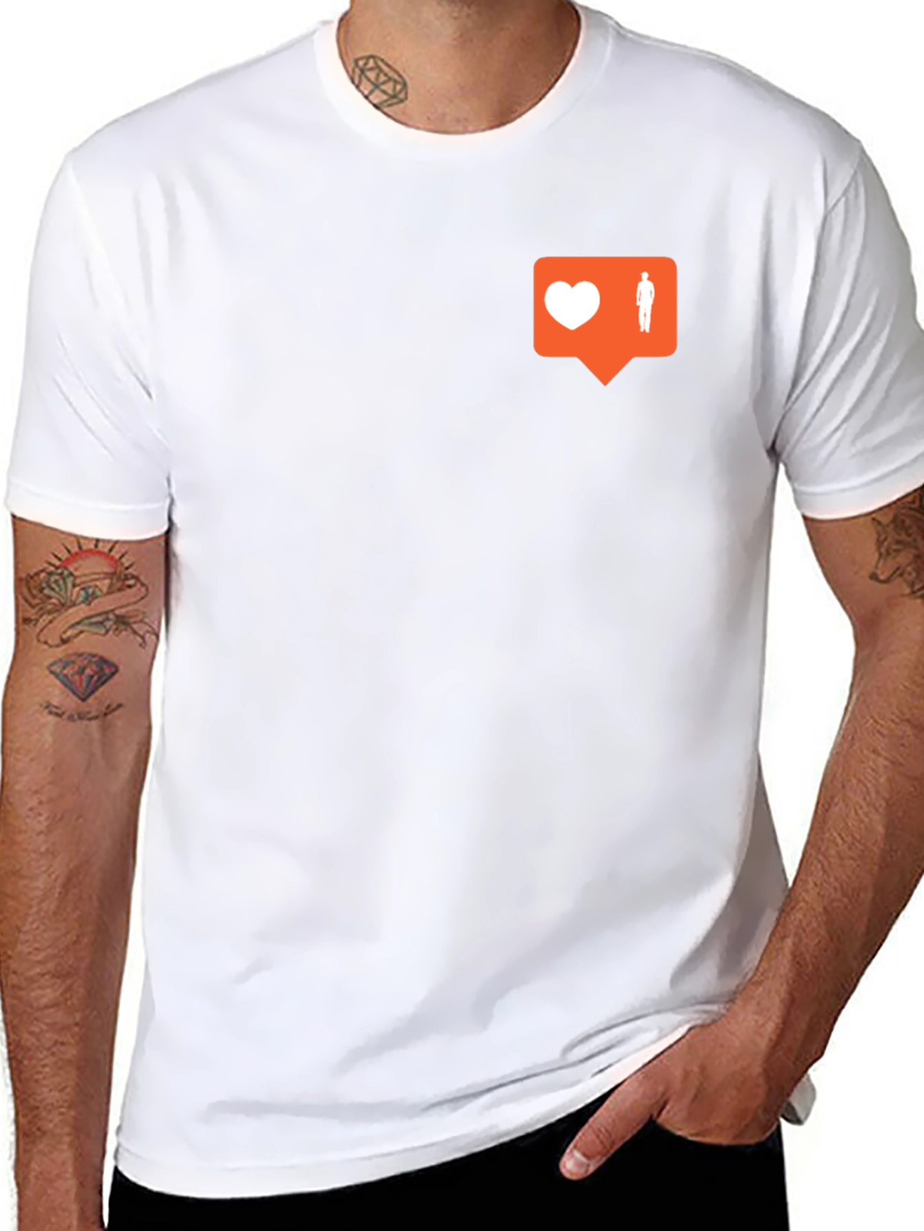 Trendy Black Tee with Social Media Icon