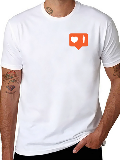 Trendy Black Tee with Social Media Icon