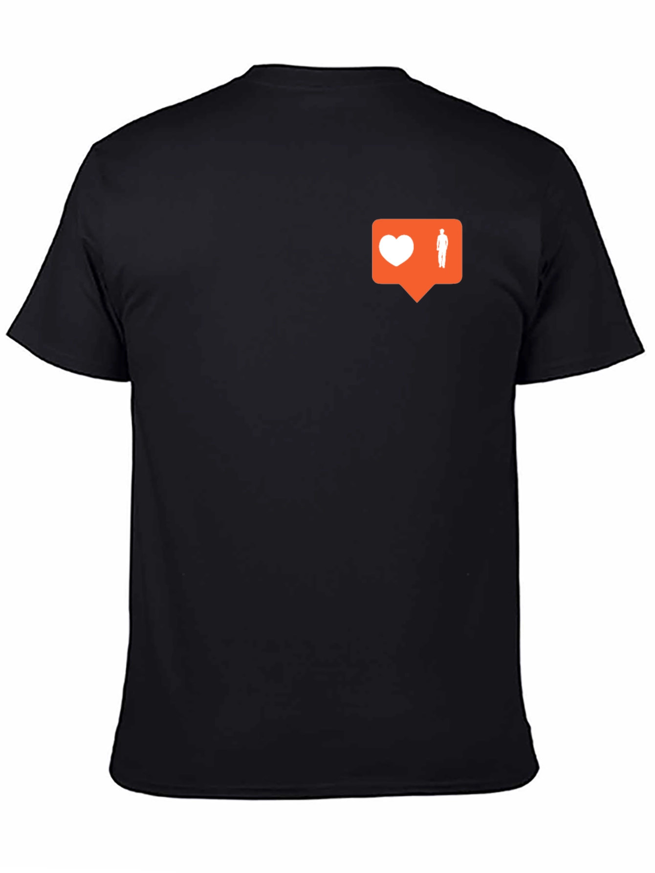 Trendy Black Tee with Social Media Icon