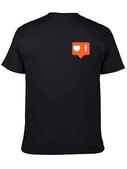 Trendy Black Tee with Social Media Icon