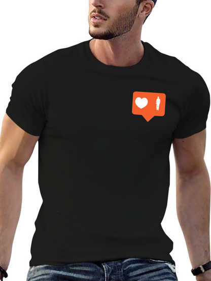 Trendy Black Tee with Social Media Icon