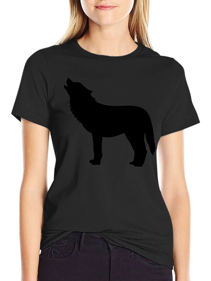 Wolf Silhouette Black Graphic Tee