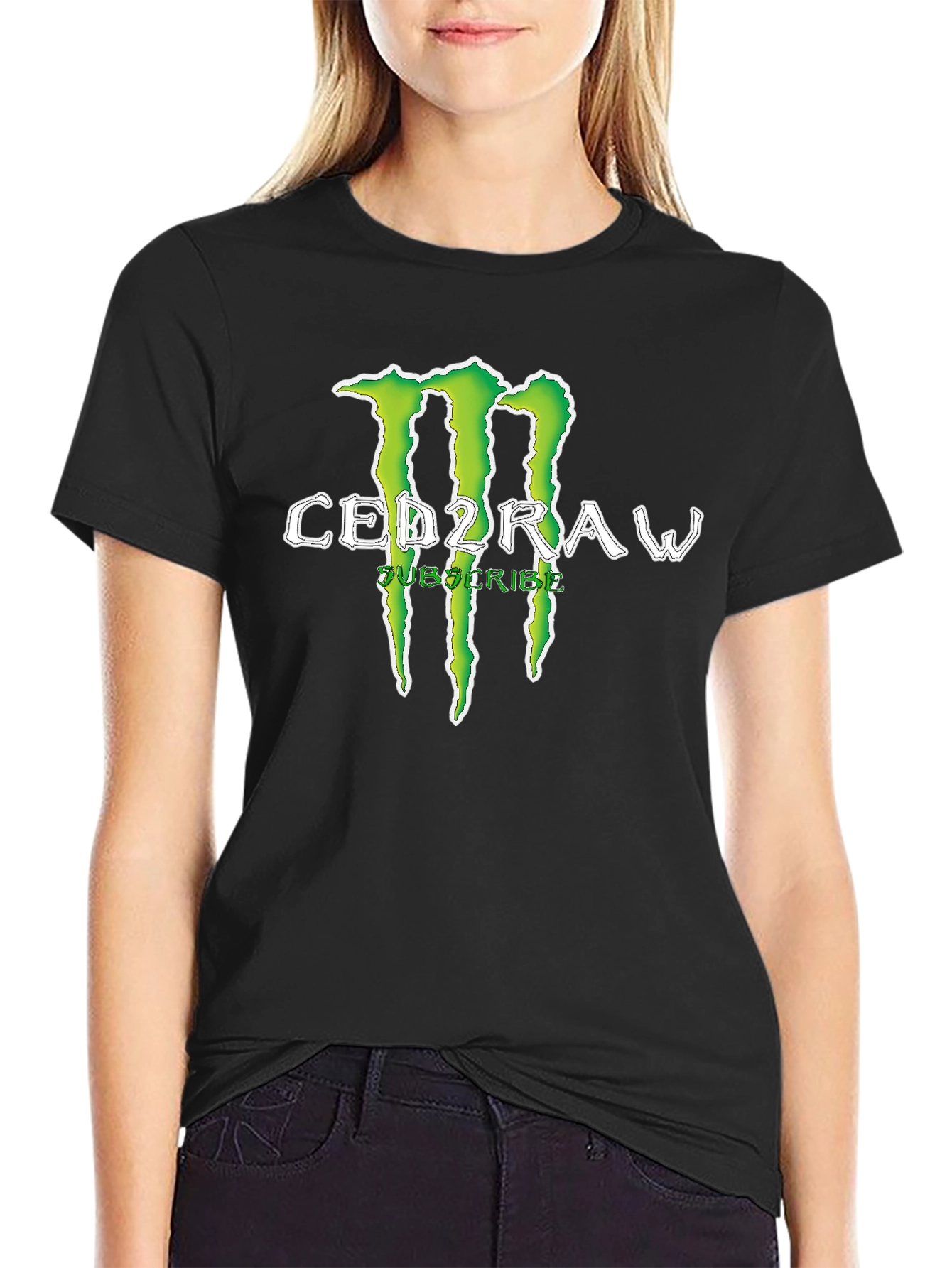 CED2RAW Graphic Print Crew Neck T-Shirt