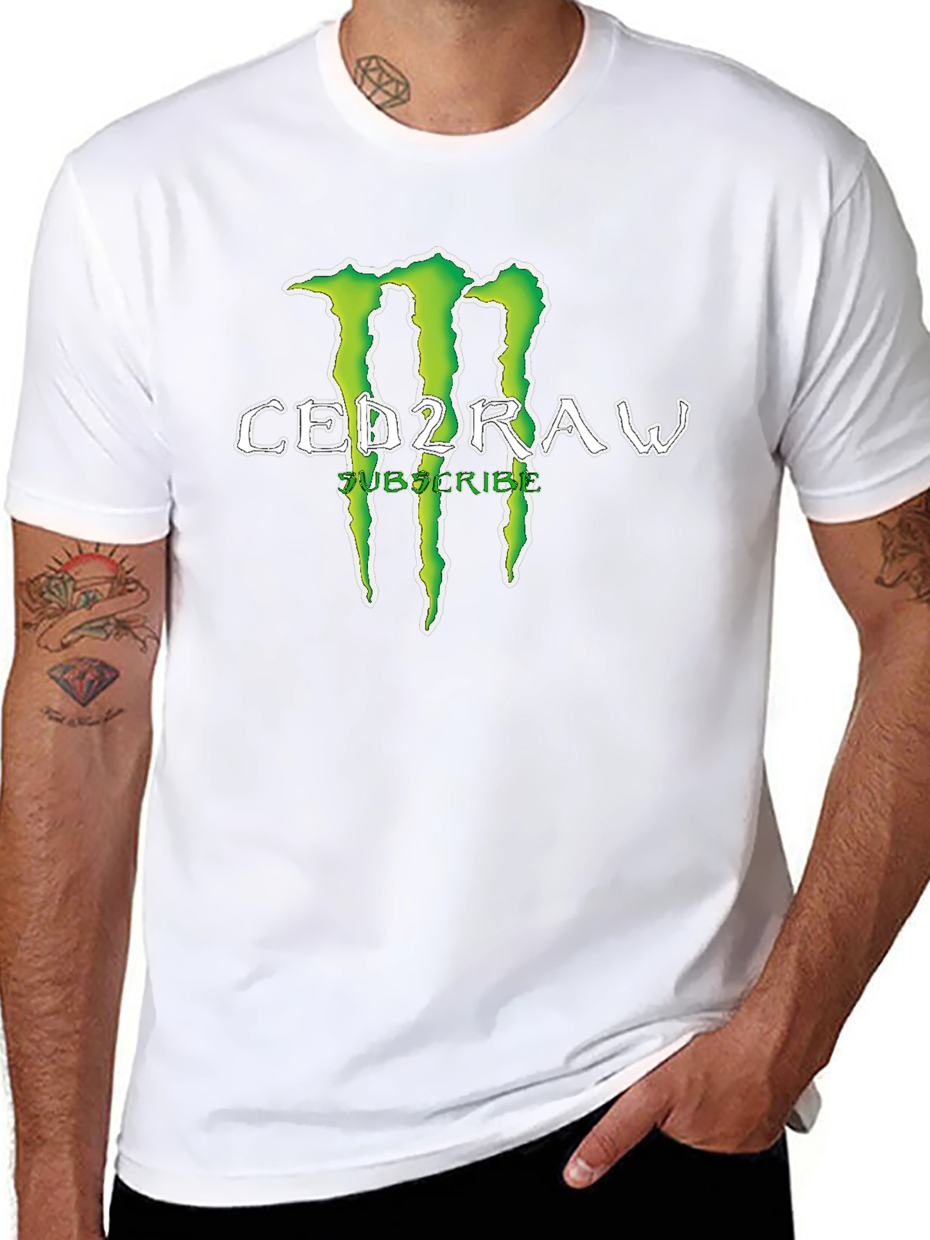 CED2RAW Graphic Print Crew Neck T-Shirt