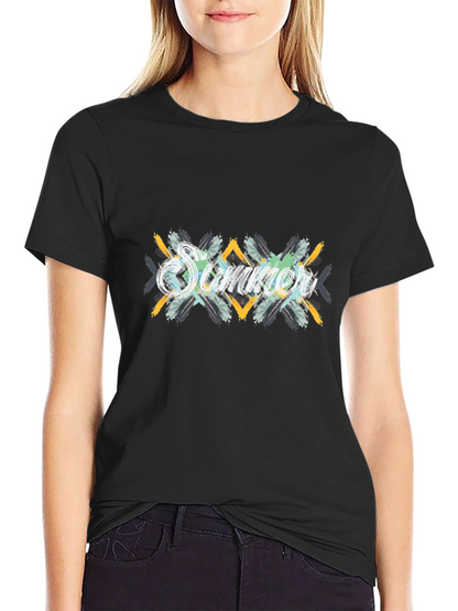 Summer Vibes Graphic Black T-Shirt