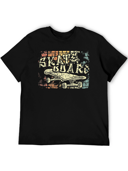 Retro Skateboard Graphic Tee - Black