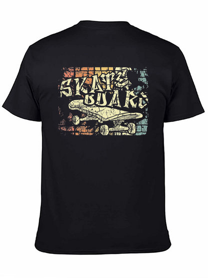 Retro Skateboard Graphic Tee - Black