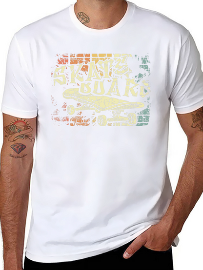 Retro Skateboard Graphic Tee - Black