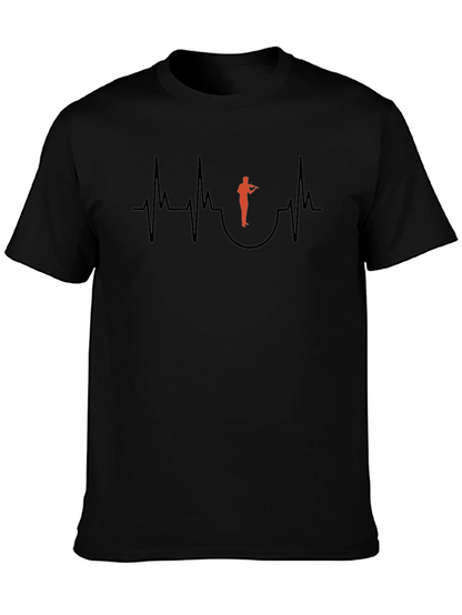Violinist Heartbeat Graphic Tee - Music Lover Shirt
