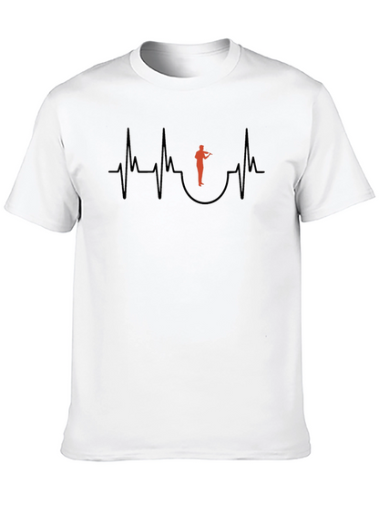Violinist Heartbeat Graphic Tee - Music Lover Shirt