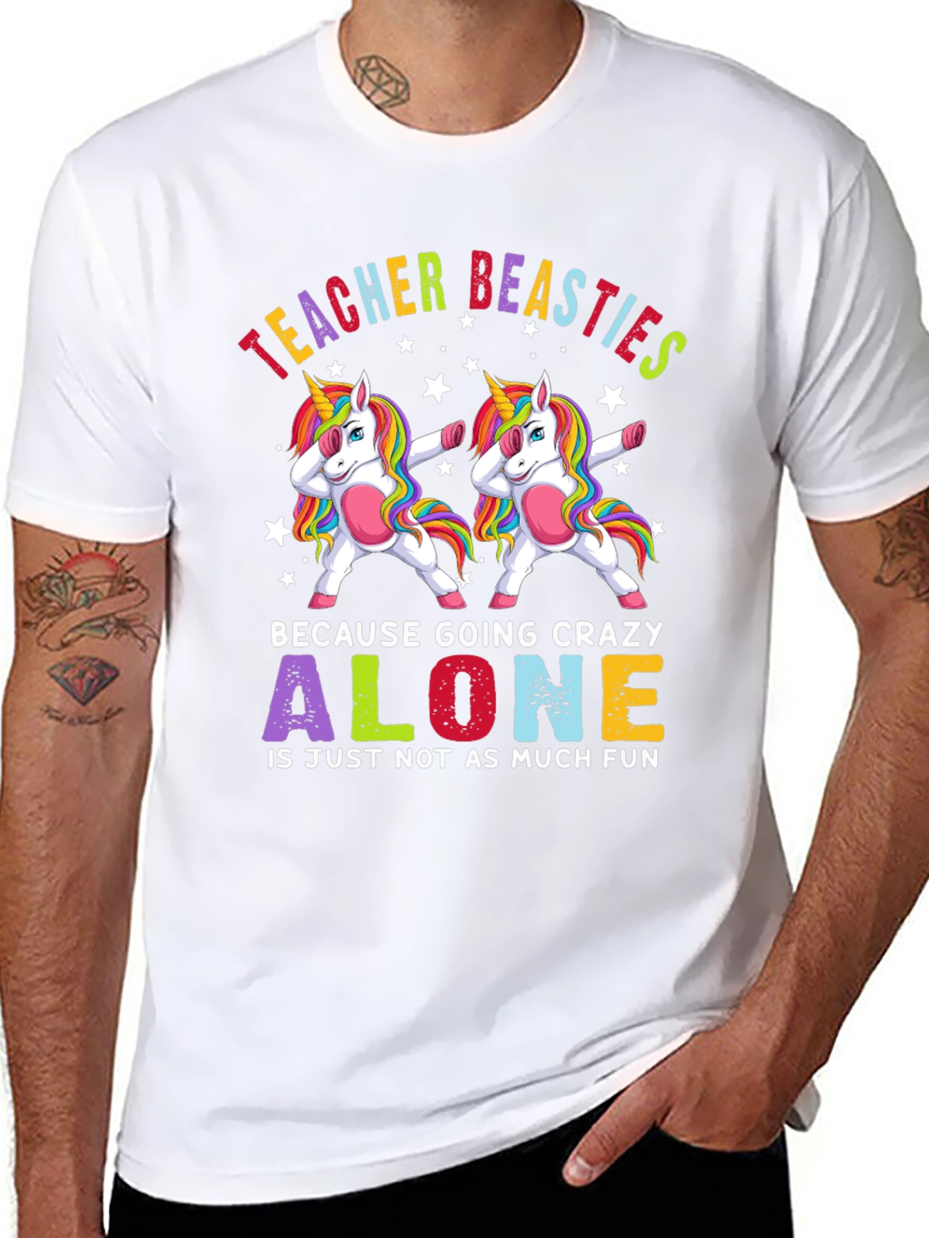 Teacher Beasties Unicorn Graphic T-Shirt