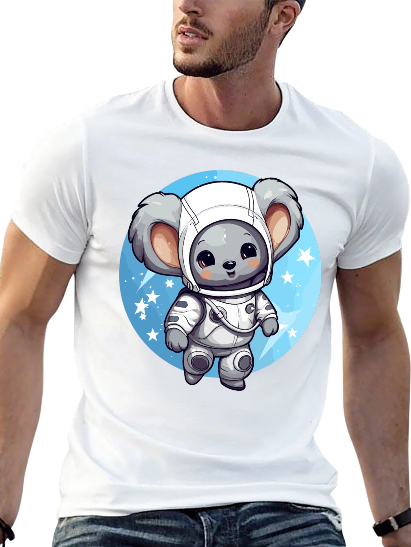 Koala Astronaut Graphic Tee - Black