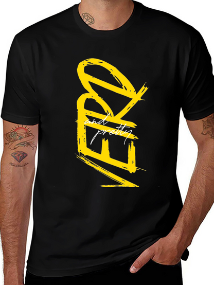Nerdy and Pretty Graphic Tee - Black Casual T-Shirt