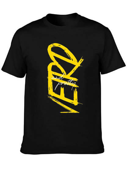 Nerdy and Pretty Graphic Tee - Black Casual T-Shirt