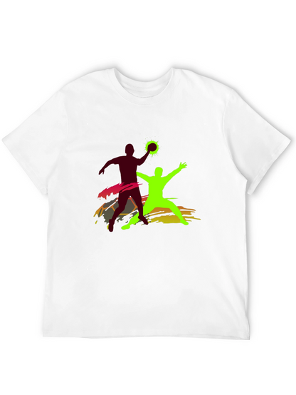 Handball Graphic T-Shirt - Black Cotton Tee