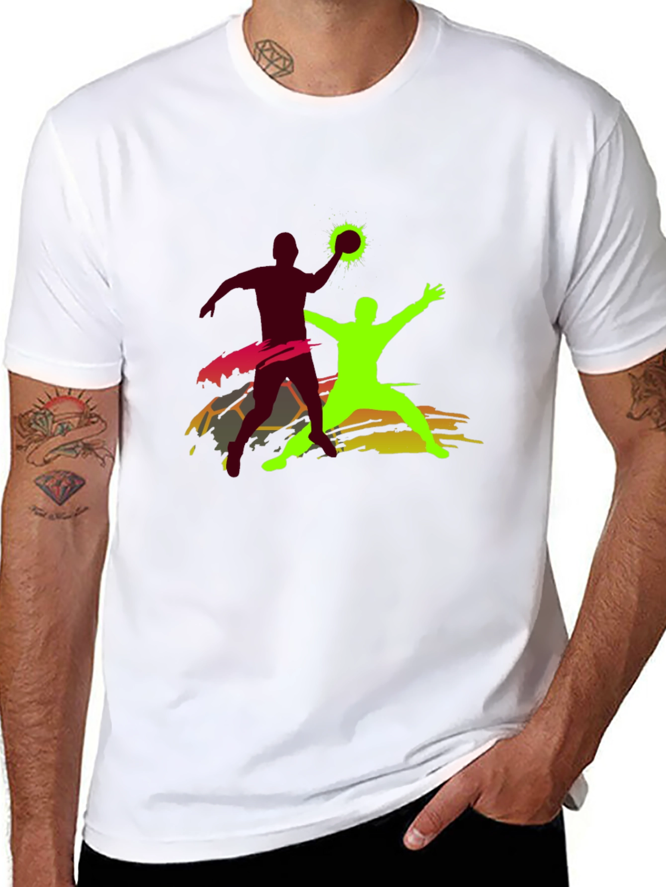 Handball Graphic T-Shirt - Black Cotton Tee