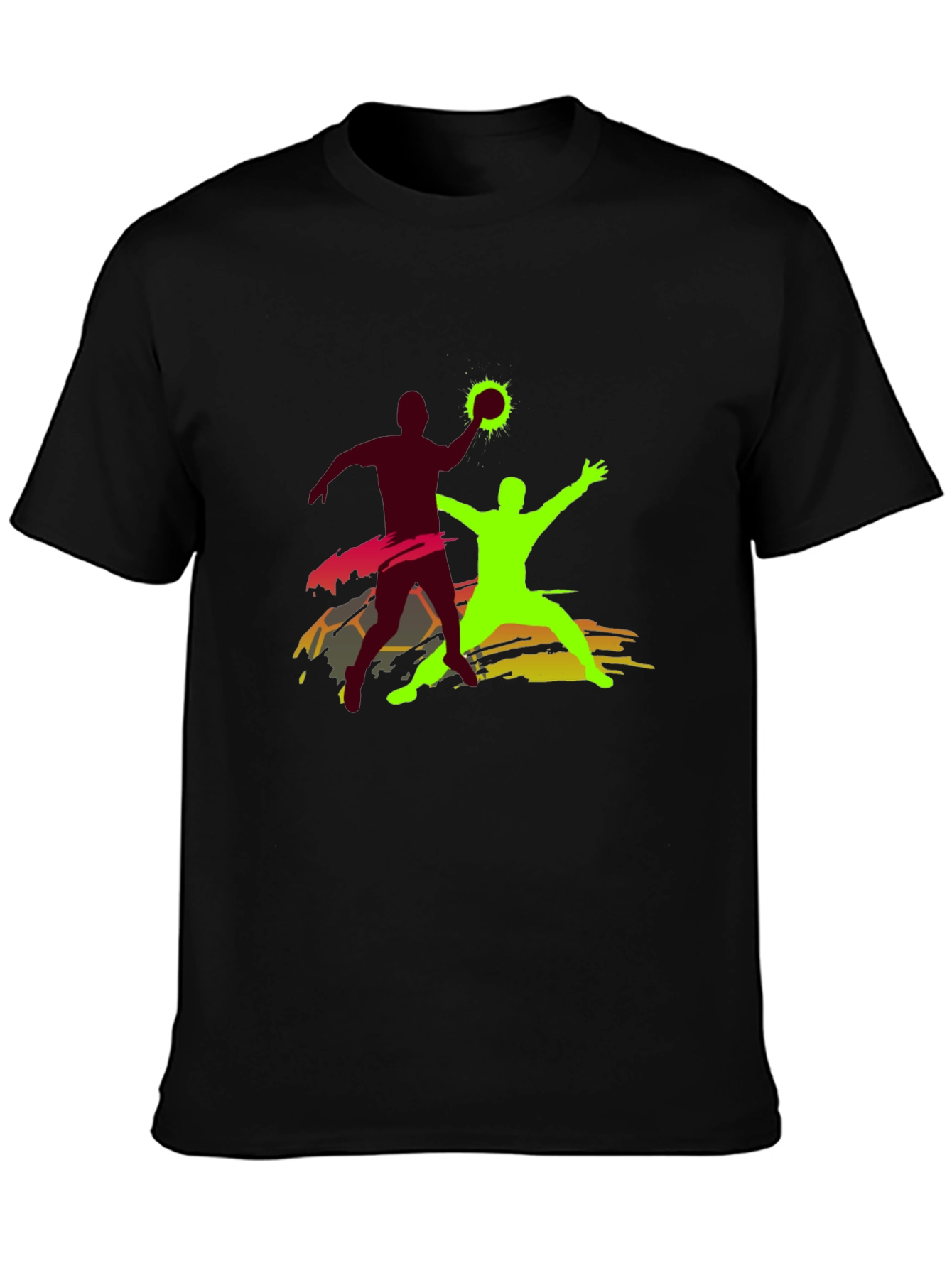 Handball Graphic T-Shirt - Black Cotton Tee
