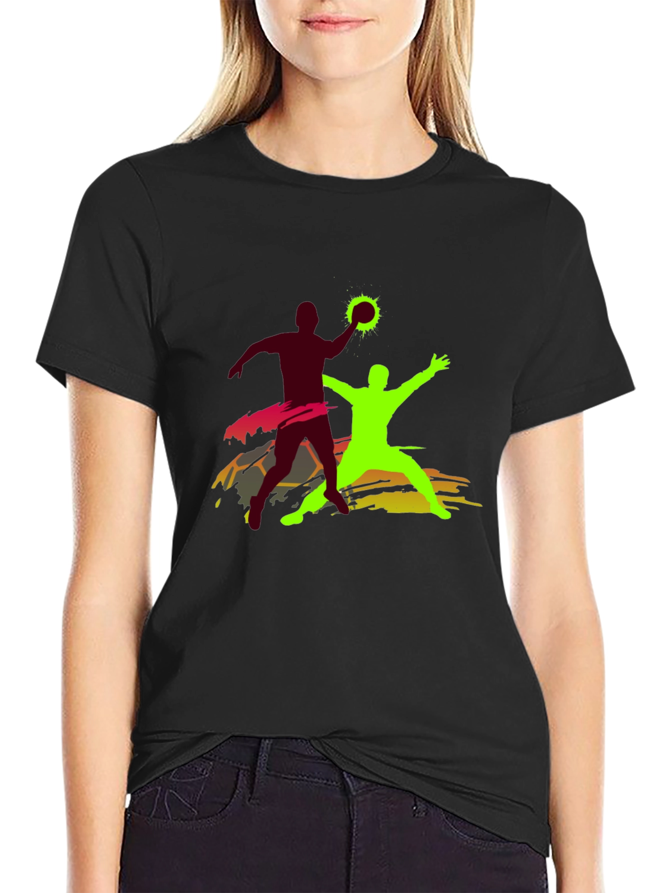 Handball Graphic T-Shirt - Black Cotton Tee