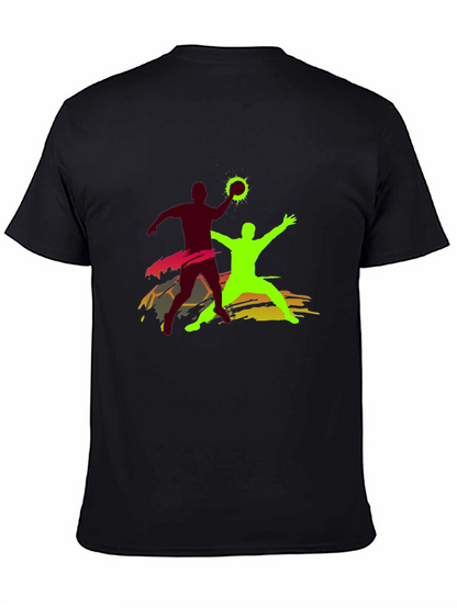 Handball Graphic T-Shirt - Black Cotton Tee