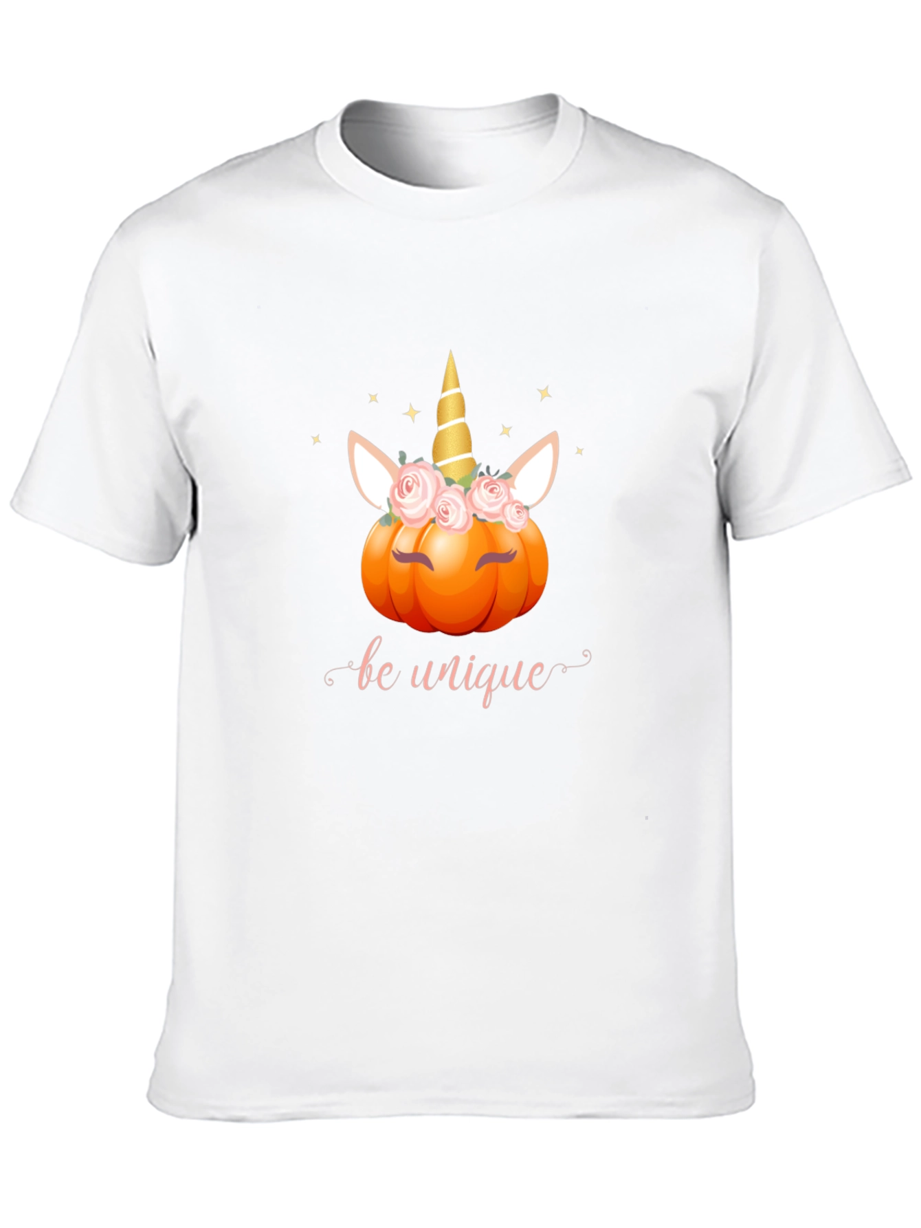 Unicorn Pumpkin Be Unique Black T-Shirt