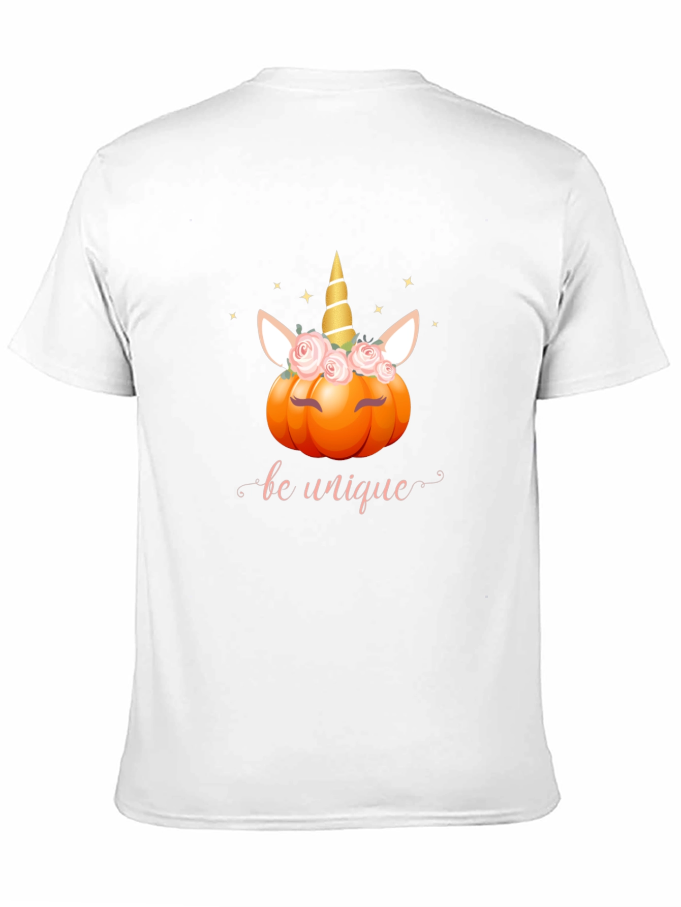 Unicorn Pumpkin Be Unique Black T-Shirt
