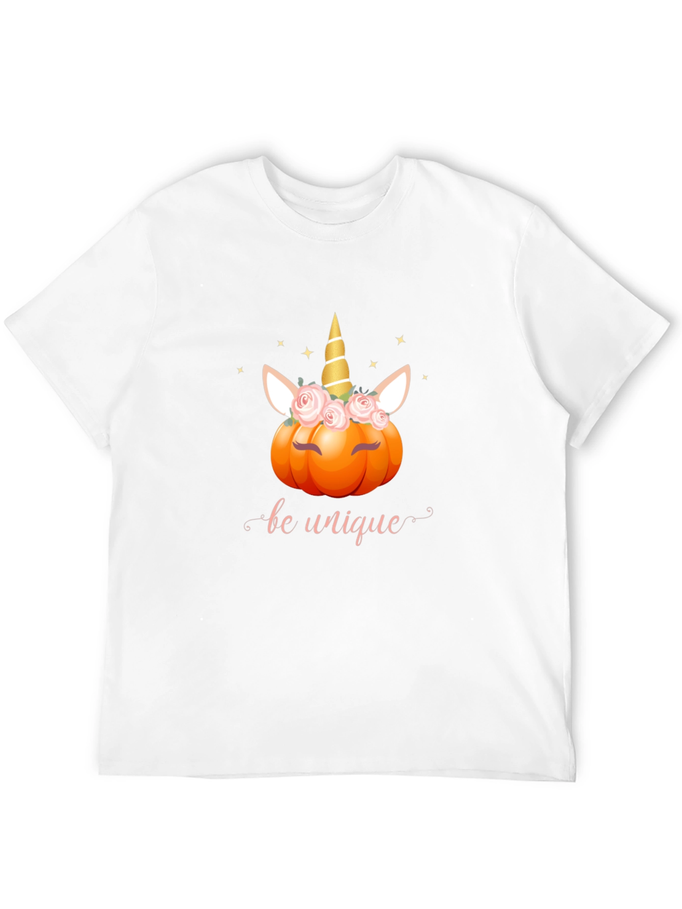 Unicorn Pumpkin Be Unique Black T-Shirt