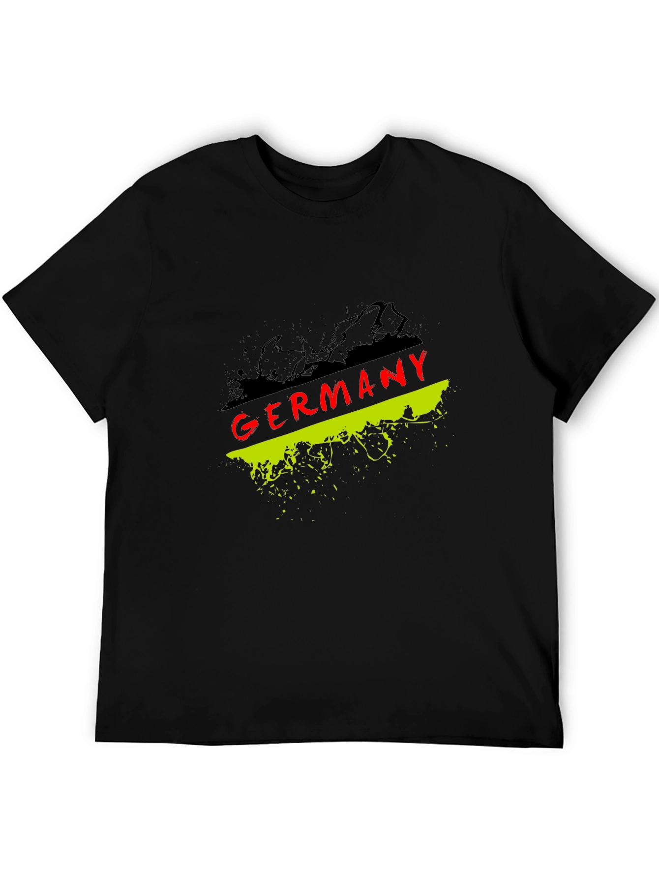 Germany Flag Graphic T-Shirt - Black Crew Neck Tee