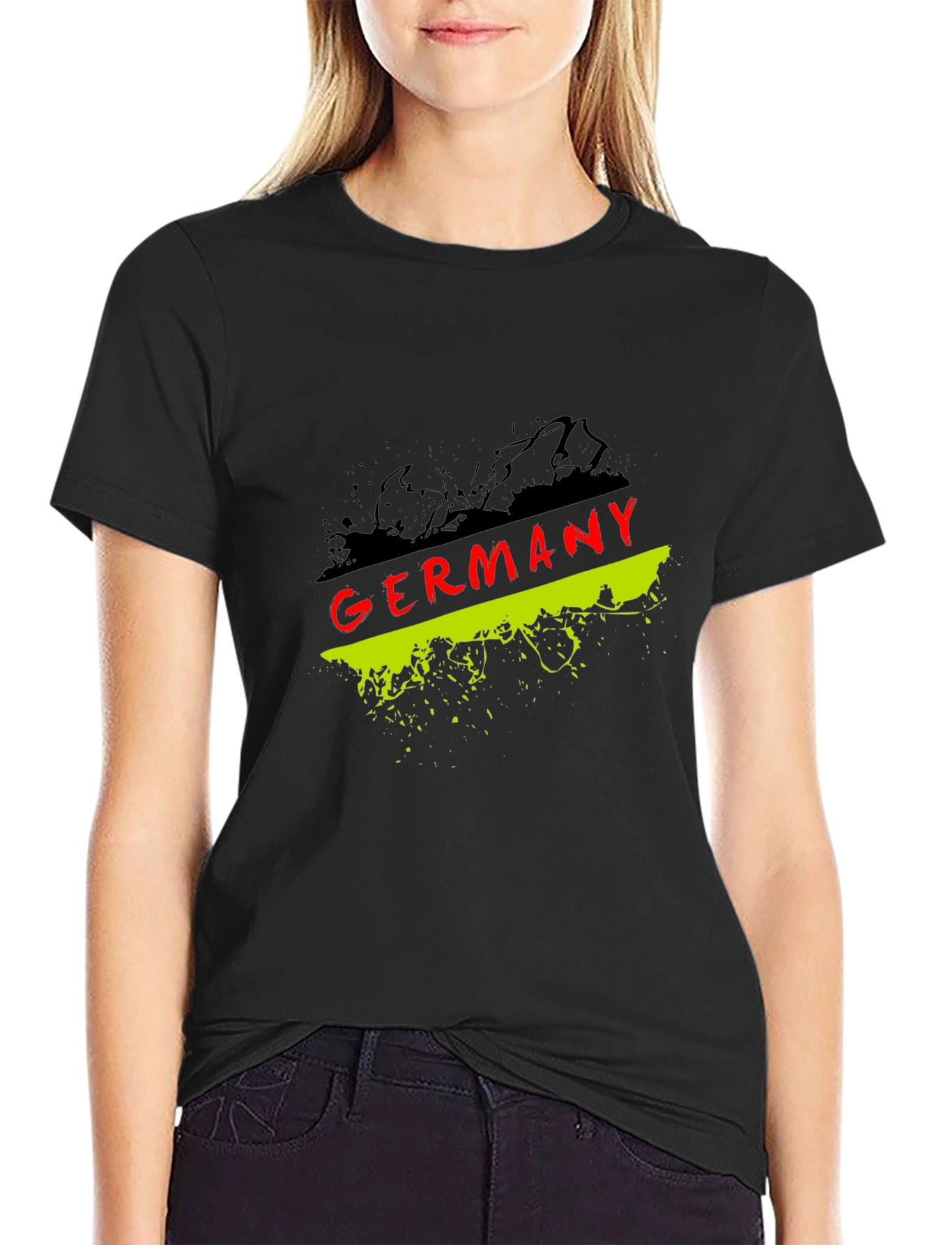 Germany Flag Graphic T-Shirt - Black Crew Neck Tee