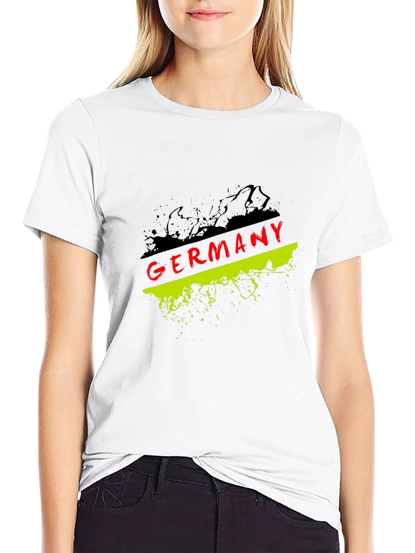 Germany Flag Graphic T-Shirt - Black Crew Neck Tee