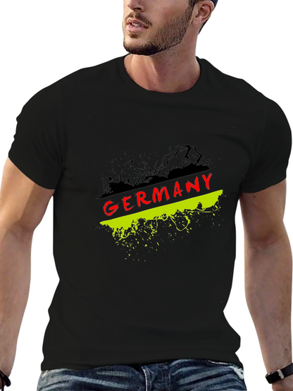 Germany Flag Graphic T-Shirt - Black Crew Neck Tee