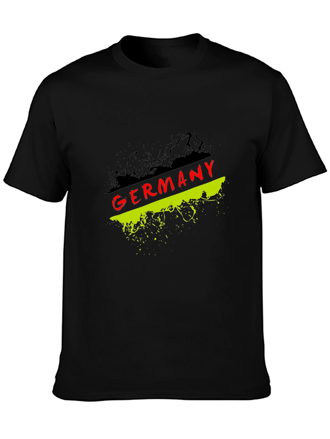 Germany Flag Graphic T-Shirt - Black Crew Neck Tee