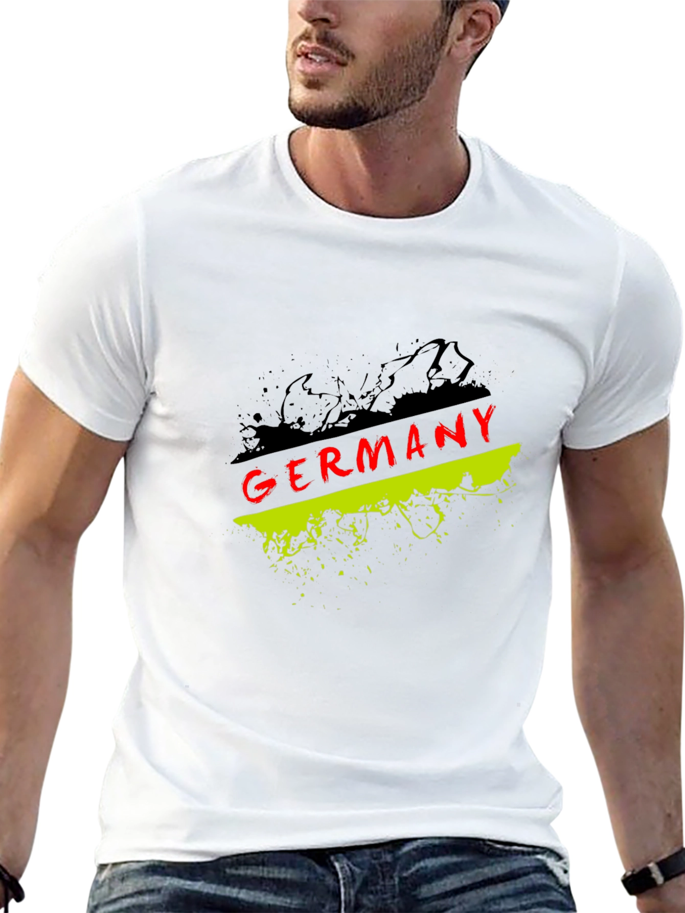 Germany Flag Graphic T-Shirt - Black Crew Neck Tee
