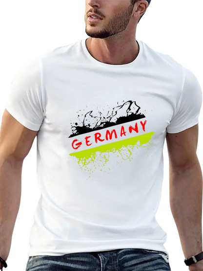 Germany Flag Graphic T-Shirt - Black Crew Neck Tee