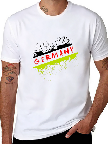 Germany Flag Graphic T-Shirt - Black Crew Neck Tee