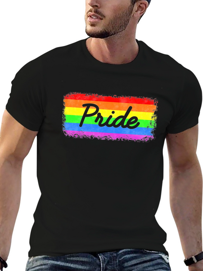 Pride Rainbow Graphic Black T-Shirt
